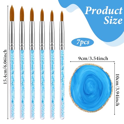 Shimmeroo 7-Piece Acrylic Nail Art Brushes and Resin Palette Set