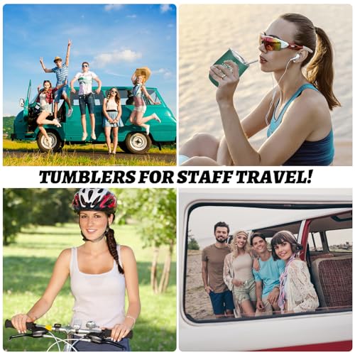 12 oz Inspirational Employee Appreciation Tumblers Bulk Set with Straws and Lids