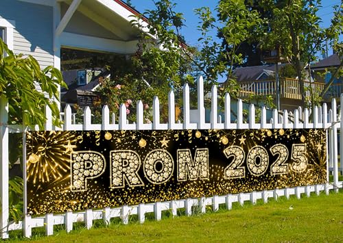 Class of 2025 Graduation & Prom Banner Gold Party Decoration Backdrop