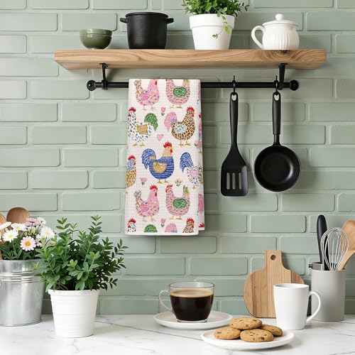Rooster Farmhouse Hand Towel 16x24-inch Kitchen and Bathroom Decor