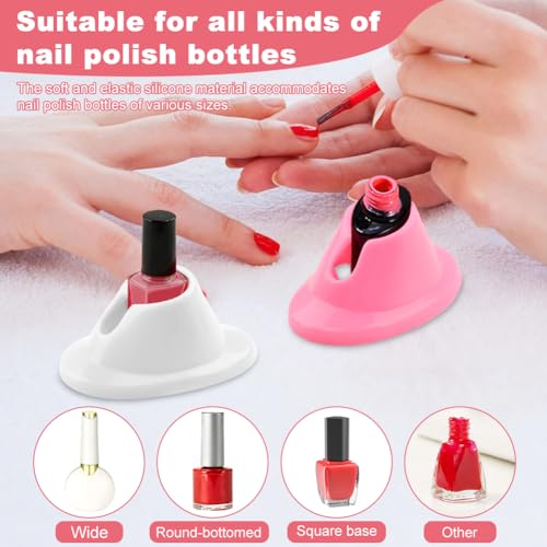 4PCS Silicone Nail Polish Bottle Holders - Anti-Spill Stand for Manicure