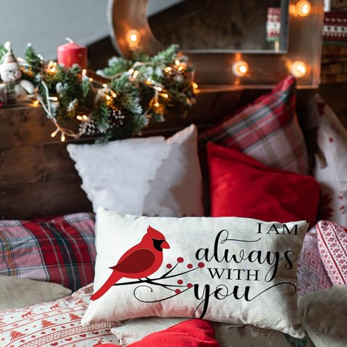 Cardinal Throw Pillow Cover - 12x20 Inch Commemorative Cushion