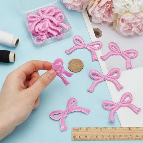 6 Pcs Bowknot Iron-On Cloth Patches for Hats, Clothes & More