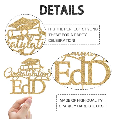 Graduation Cake Topper - EdD Doctor Degree Congrats Grad Decoration