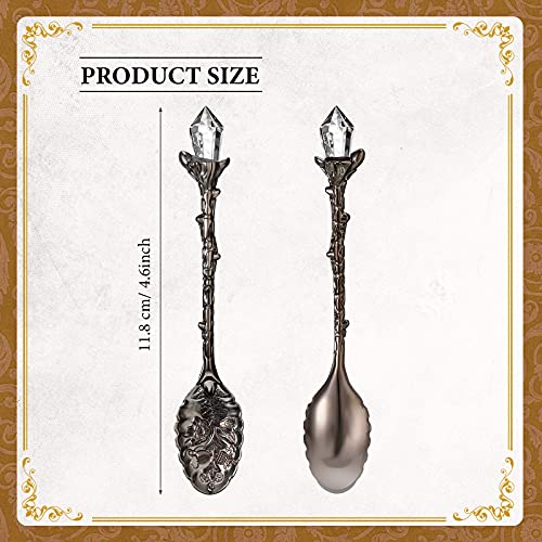 Honoson Vintage Crystal Coffee Spoon Set 50 Pieces - Retro Teaspoons, Elegant Tableware