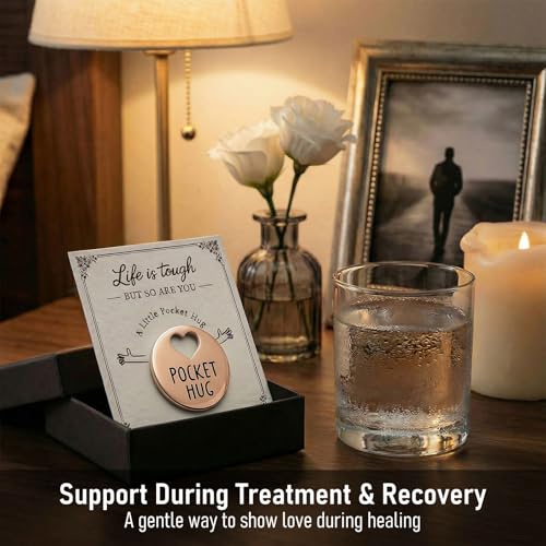 Rose Gold Cancer Care Pocket Hug Gift Card for Women - Inspirational Support Keepsake