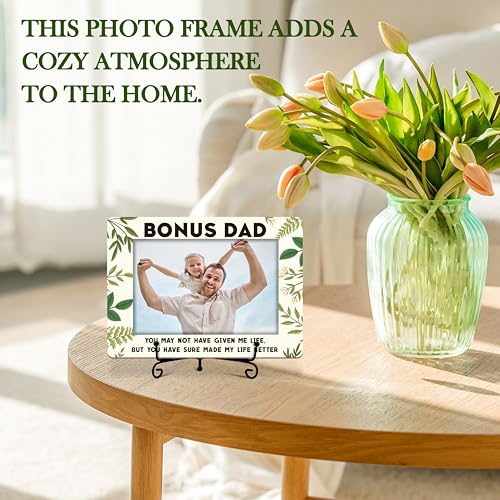 Wooden Dad Photo Frame Bonus Dad Picture Frame for Fathers Day