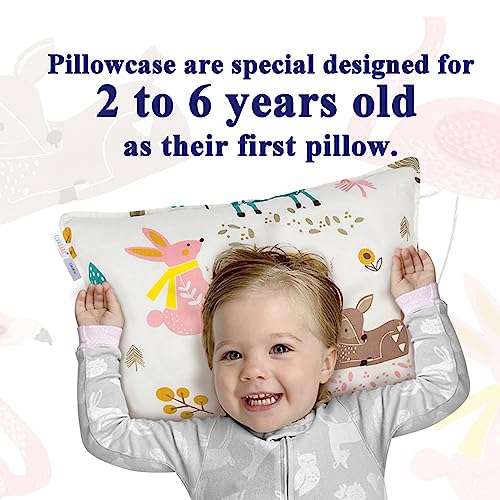 ALVABABY 2-Pack Toddler Pillowcases, Soft 100% Cotton, Fits 13x18 Inch Pillows