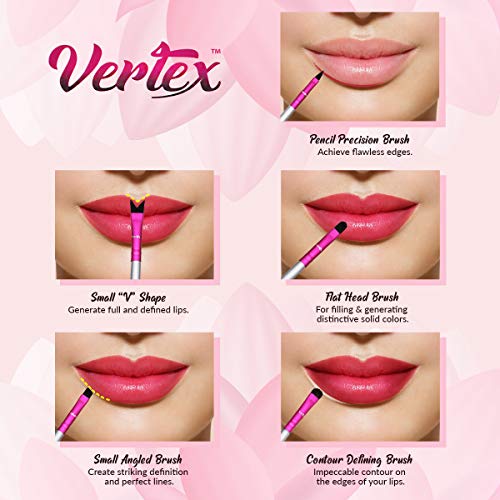 Vertex Multi-Purpose Lip Brush Set V-Shape Stencil Applicator 3Pcs