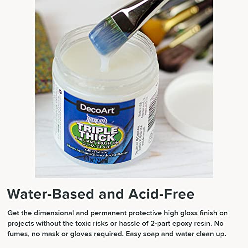 DecoArt Triple Thick Gloss Glaze - 8oz Jar (3 Pack) for Crafts