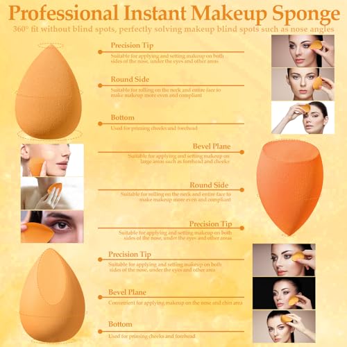 Auroray 14-Piece Makeup Sponge Set and Powder Puff Kit