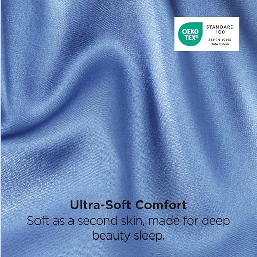 Bedsure Satin Pillowcases Set of 2 - Sky Blue, 20" x 26"