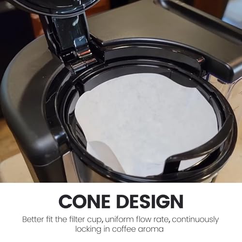 MIMORE #4 Cone Coffee Filters - 120 PCS Biodegradable Paper for Ninja Makers