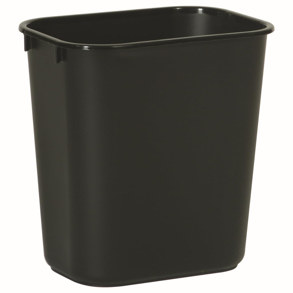 Rubbermaid Commercial Products FG295500BLA Rubbermaid Commercial 295500BK Deskside Plastic Wastebasket, Rectangular, 3 1/2 gal, Black