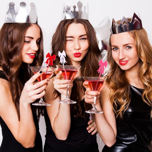 36 Bow Tie Drink Stirrers - Acrylic Cocktail Swizzle Sticks for Parties