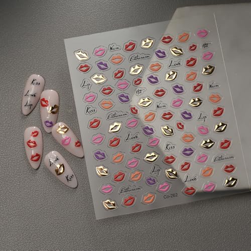 Hanhee 5D Embossed Halloween & Floral Nail Art Stickers Self-Adhesive Decals