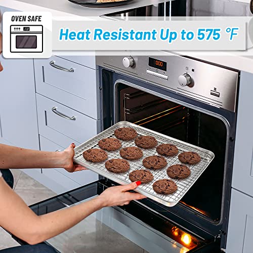 TeamFar Stainless Steel Cooling Racks Set 15.3 x 11.25 & 11.75 x 9 Inches