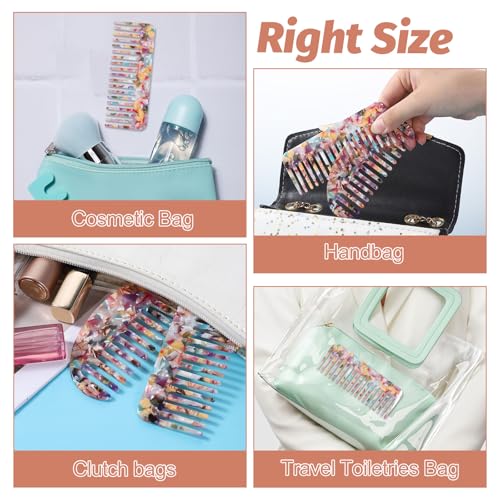 Larrel 2PCS Tortoiseshell Wide Tooth Acetate Hair Combs for Detangling