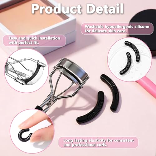 Eyelash Curler Refills Silicone Rubber Replacement Pads 30 Pack Black