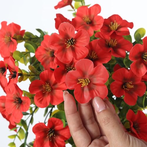 VIERENA Red 4 Bundles 29.5" Artificial Hanging Silk Flowers