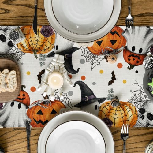 Halloween Table Runner 13x90 Inch Orange Polyester Home Party Decor - Variation of This Listing