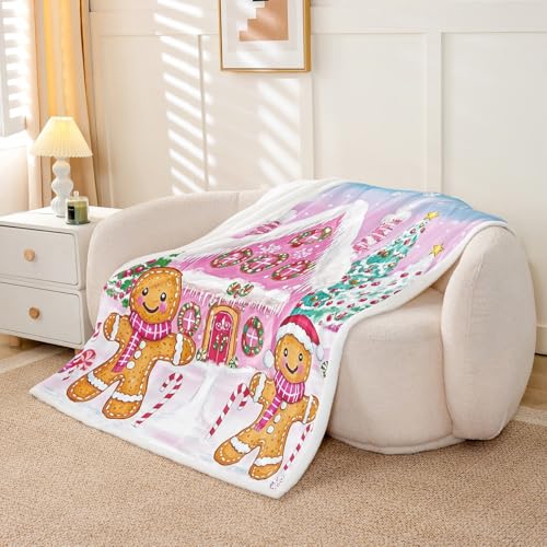 Kids Pink Merry Christmas Fleece Throw Blanket Queen 90x90 - Feelyou Variation 100 / Queen