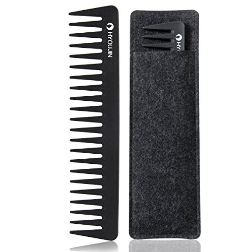 HYOUJIN Carbon Wide Tooth Detangling Comb for Wet and Dry Hair