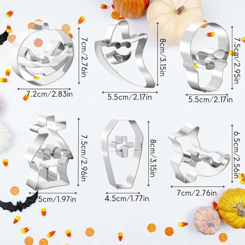 Sthrucrack 6-Piece Stainless Steel Halloween Cookie Cutter Set