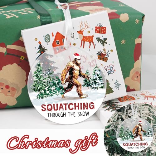Funny Bigfoot Christmas Tree Ornament - Acrylic Holiday Decor