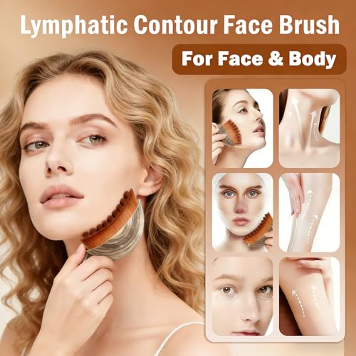 LHJL Lymphatic Contour Face Brush, Manual Drainage Massager & Sculpting Tool
