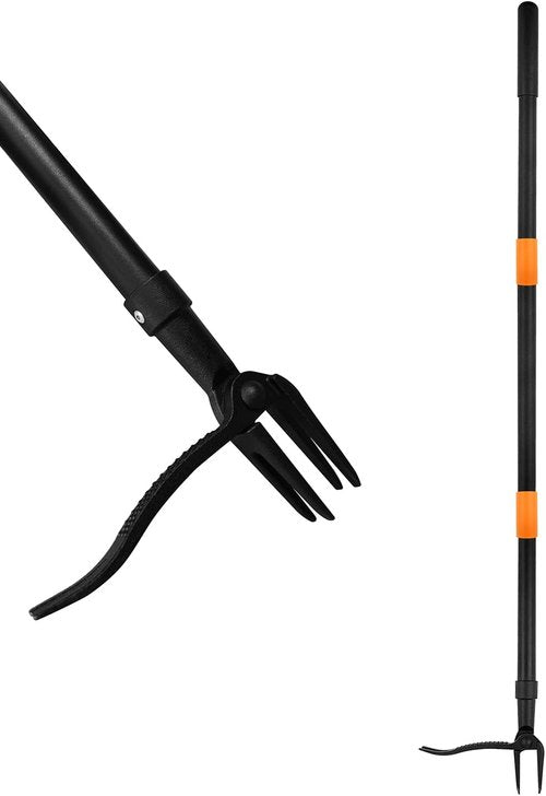 GardenWeasel Weed Puller Tool - 4-Claw Stand Up Weeding Tool with 47.8" Adjustable Stainless Steel Handle