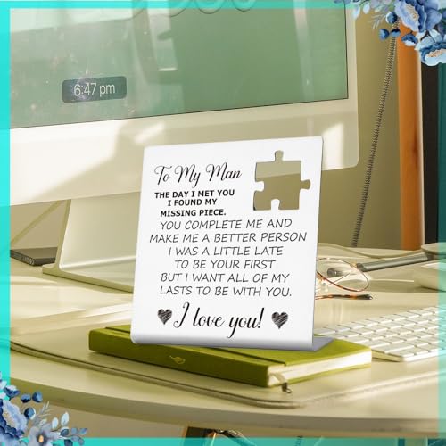 Romantic Desk Sign for Him - Anniversary & Valentine’s Day Gift for Husband
