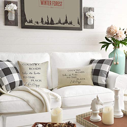 Country Roads Take Me Home Christmas Decorative Pillow Cover 20" x 12"