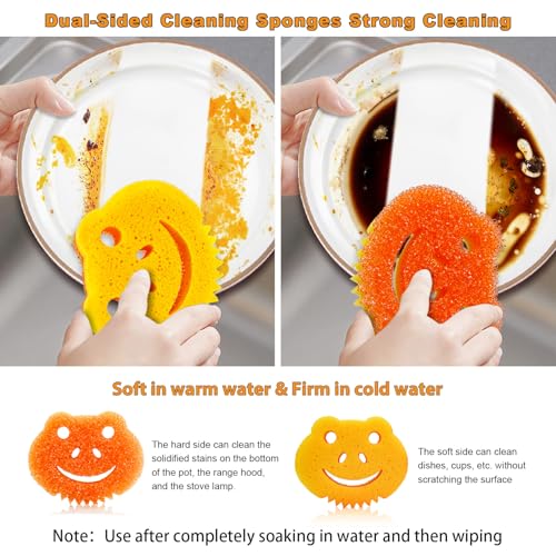 5 Pack Temperature Controlled Dual-Sided Kitchen Sponges