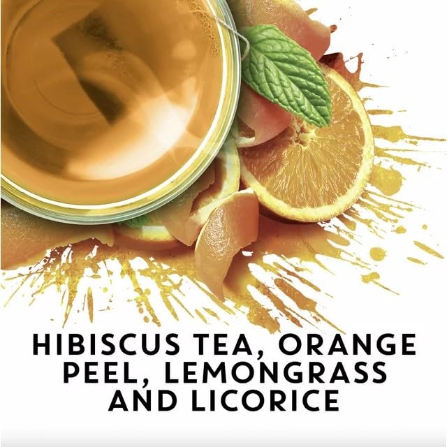 Tazo Wild Sweet Orange Herbal Tea - Caffeine-Free Citrus Blend, 40 Bags