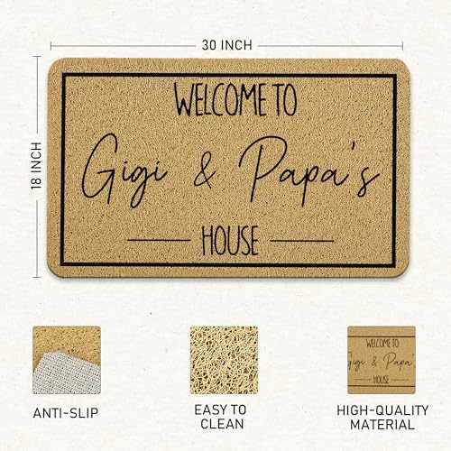 Papa Gifts Welcome Doormat - 17x30 Indoor Outdoor Entrance Mat