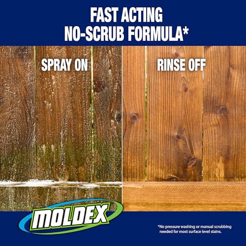 Moldex Mold & Mildew Surface Stain Cleaner with Bleach, 32 oz - Fast Acting Spray for Tile, Grout, and Outdoor Surfaces