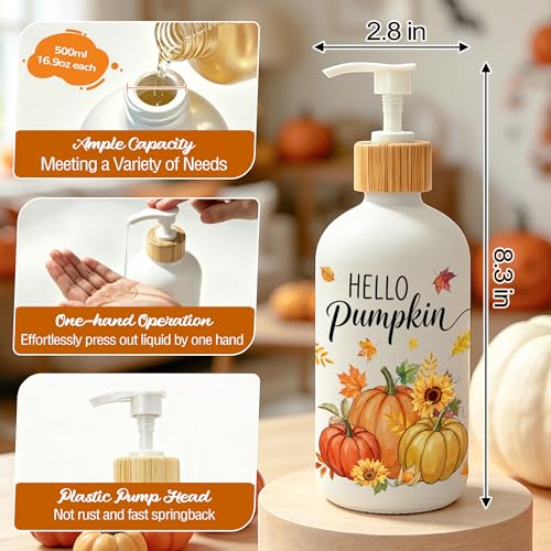 Hexagram Pumpkin Glass Soap Dispenser - Fall Bathroom & Kitchen Decor