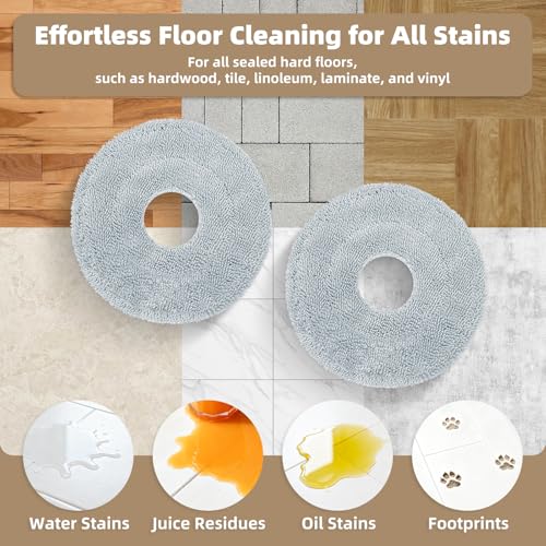 6-Pack Replacement Mop Pads for Dreame, Roborock, and Ecovacs Robot Vacuums