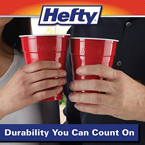 Hefty Red Disposable Plastic Cups, 9 oz, 600 Count (12 Packs)
