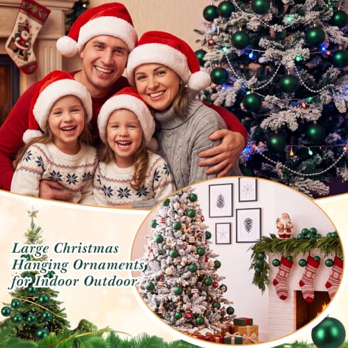 DIY Green Christmas Ornament Balls - 24 Pack 4 Inch Holiday Decor