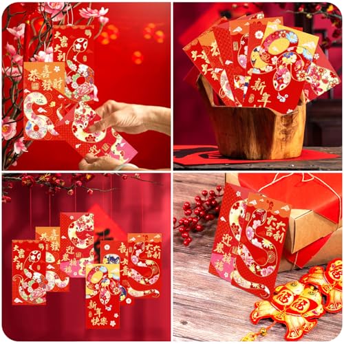 2025 Chinese New Year Red Envelopes - 24 Pack with 6 Designs