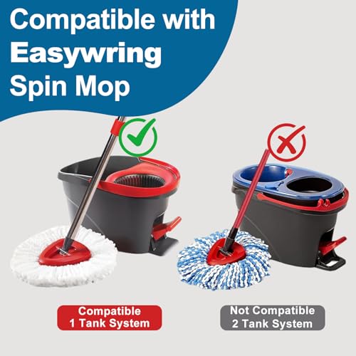 Jikefa 4 Pack Mop Head Replacement Compatible with Vileda Microfiber Spin 1-Tank System