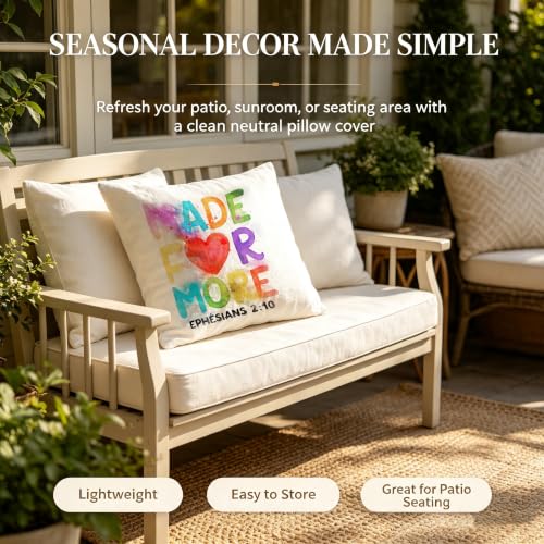 Made for More Ephesians 2:10 Pillow Cover - 18x18 Inspirational Decor