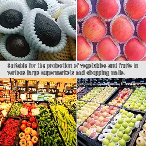 50 Fruit Protection Mesh Bags - Foam Sleeves, Yellow 10x6cm