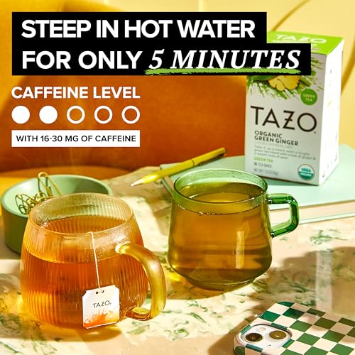 TAZO Organic Green Ginger Tea Bags - 16 Count Caffeinated Herbal Blend
