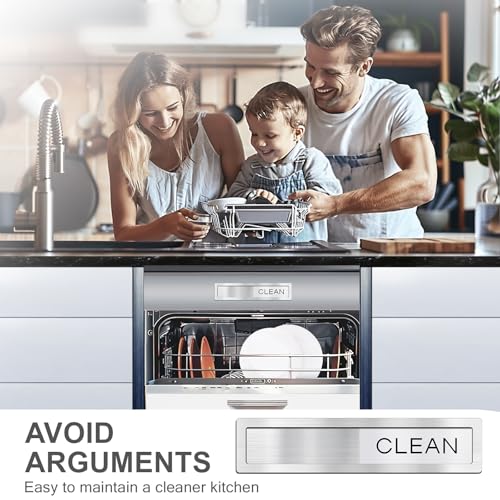 Clean Dirty Dishwasher Magnet Sign - 7.08" x 1.57" Easy Slide