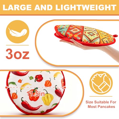 2PCS Premium Tortilla Warmer Pouch, Insulated Microwave Safe Fabric Bag
