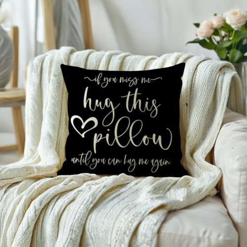 Hug This Pillow Throw Pillow Cover 18x18" Black - Heartfelt Gift