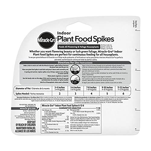 Miracle-Gro Indoor Plant Food Spikes - 48 Count for Houseplants